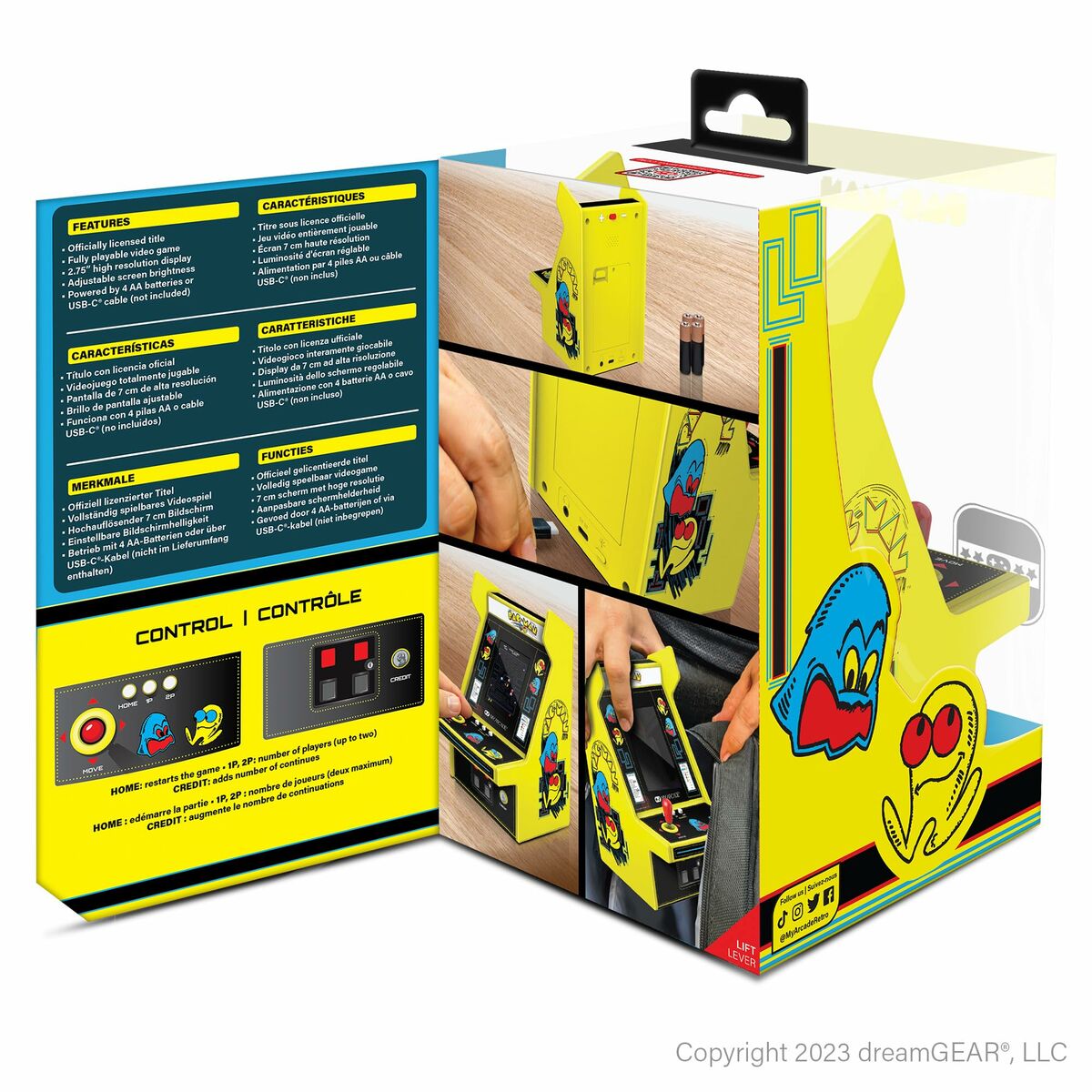 Tragbare Spielkonsole My Arcade Micro Player PRO - Pac-Man Retro Games Gelb