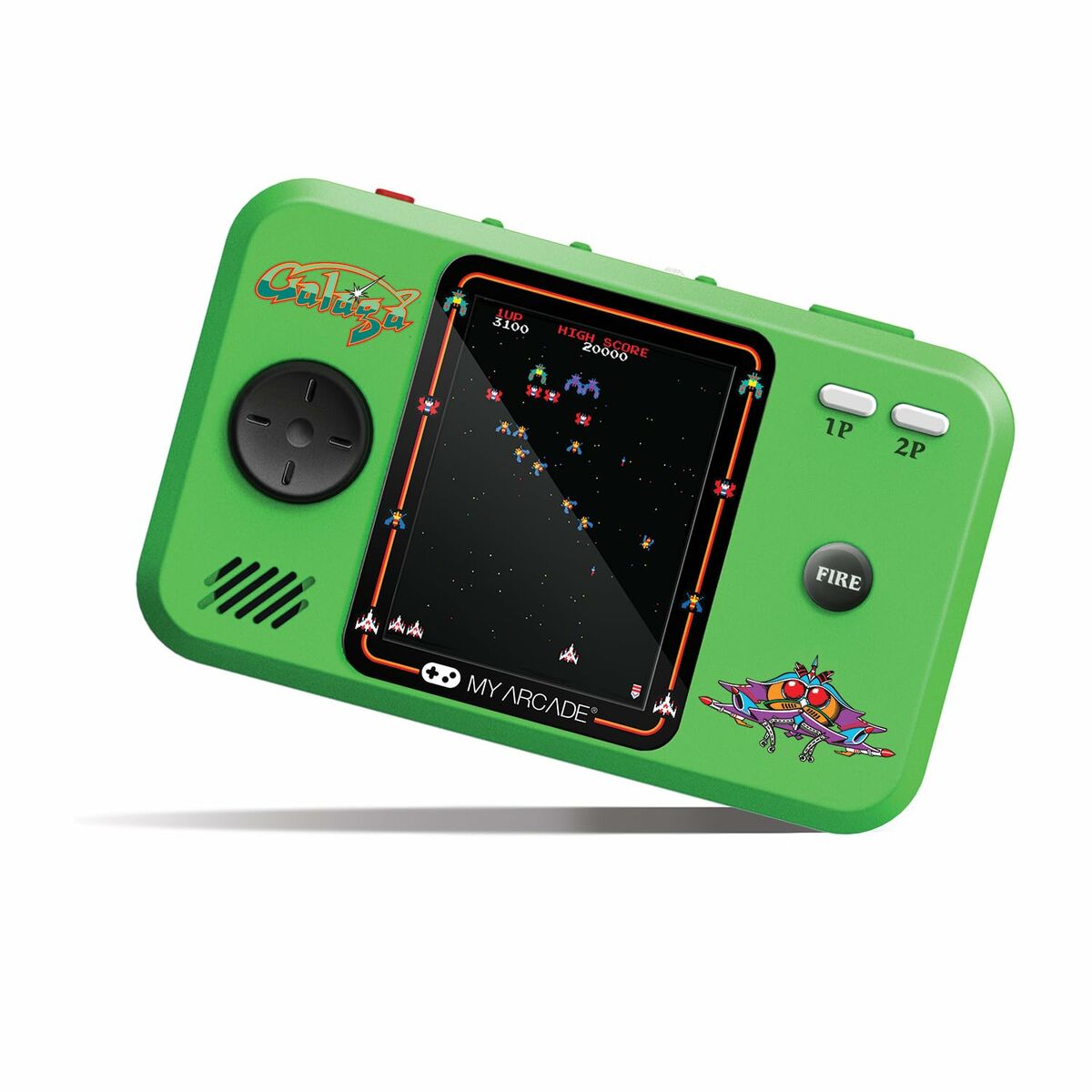 Tragbare Spielkonsole My Arcade Pocket Player PRO - Galaga Retro Games Grün