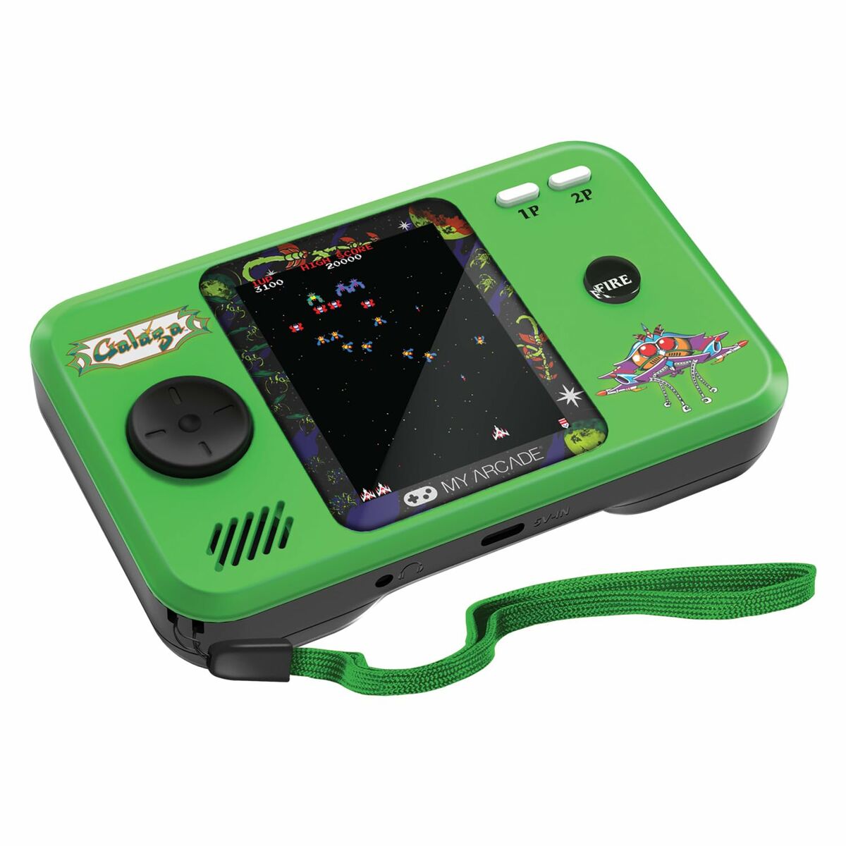 Φορητή κονσόλα παιχνιδιών My Arcade Pocket Player PRO - Galaga Retro Games Green