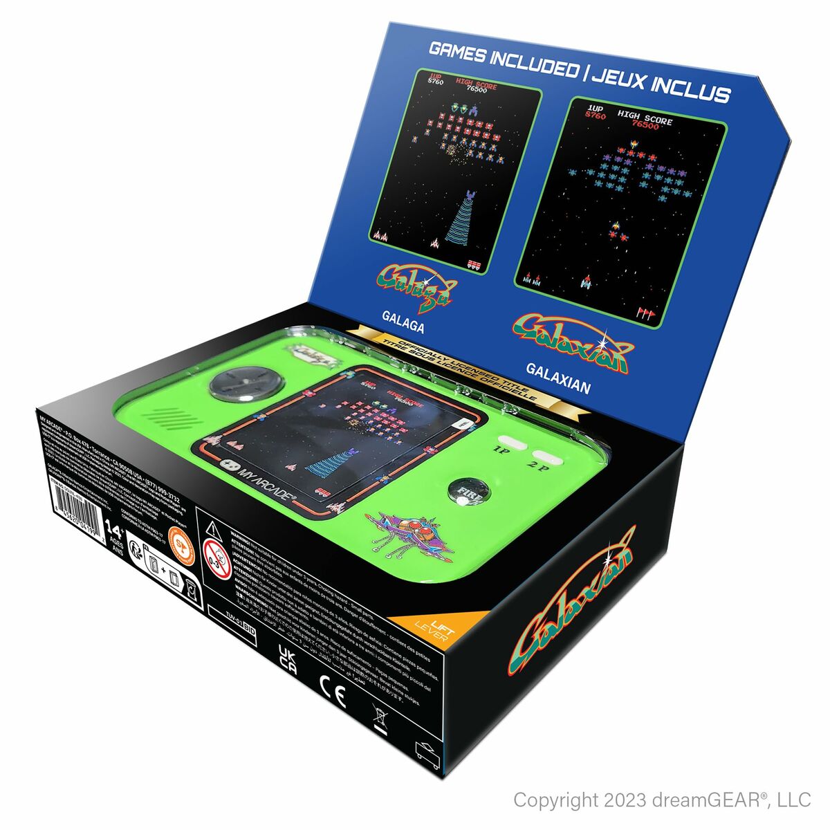 Tragbare Spielkonsole My Arcade Pocket Player PRO - Galaga Retro Games Grün