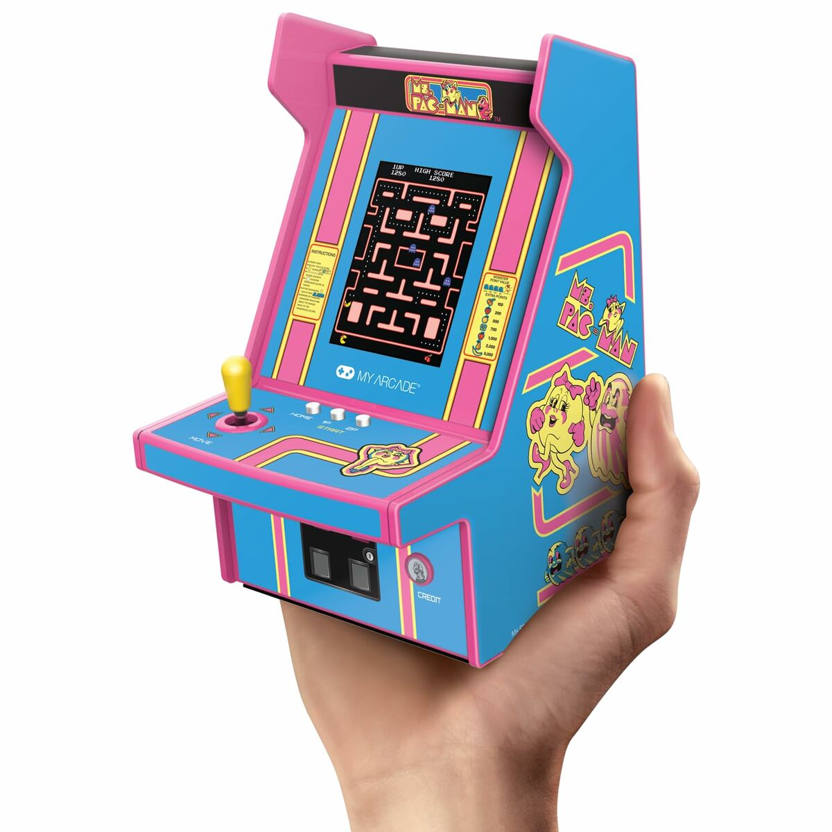 Tragbare Spielkonsole My Arcade Micro Player PRO - Ms. Pac-Man Retro Games Blau