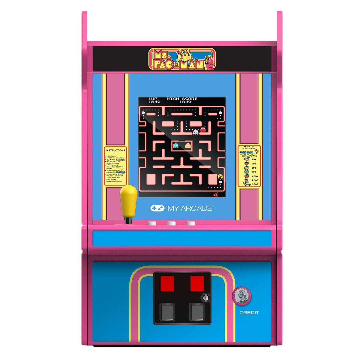 Tragbare Spielkonsole My Arcade Micro Player PRO - Ms. Pac-Man Retro Games Blau