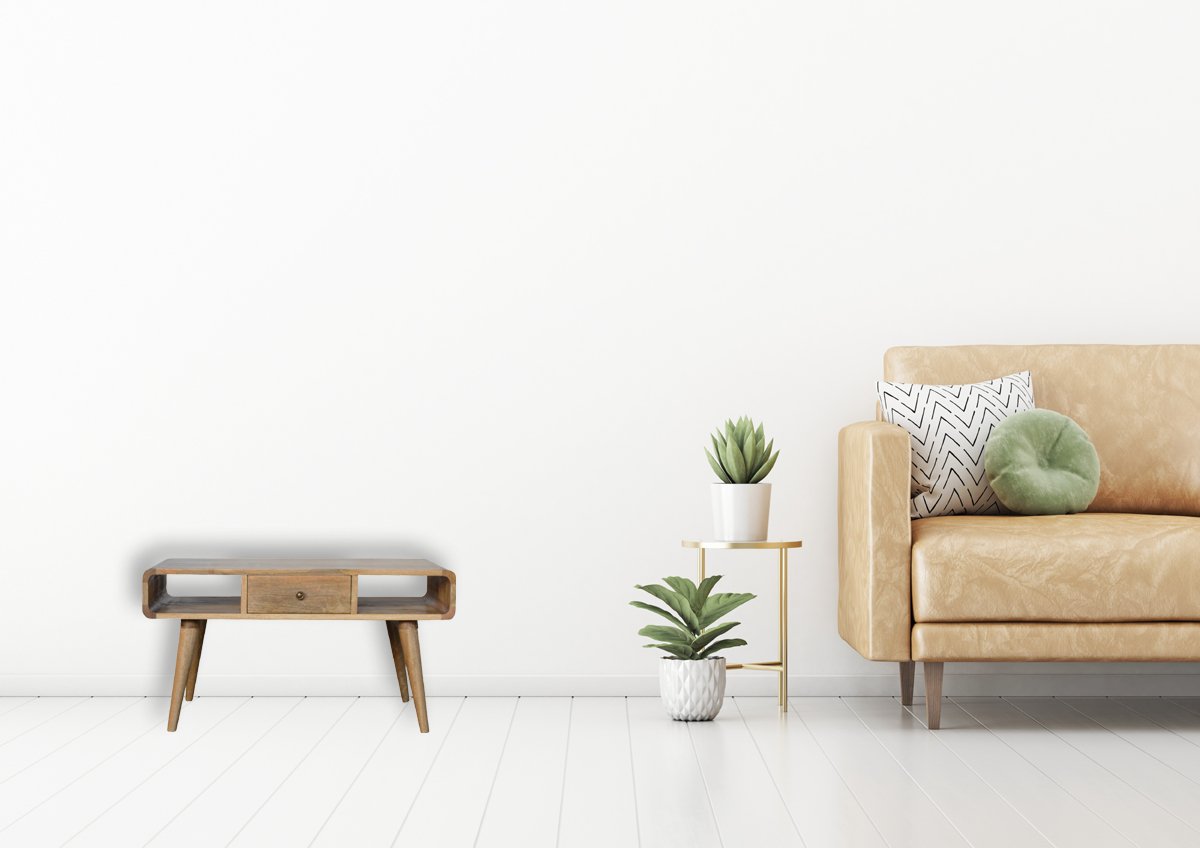 Curved Oak-ish Coffee Table