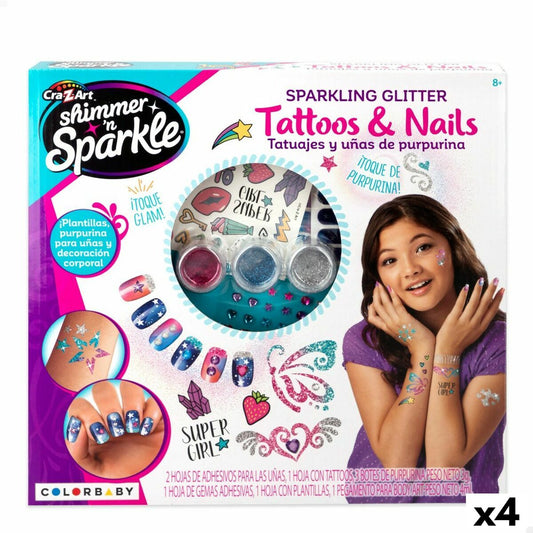 Beauty Kit Cra-Z-Art 1 x 8,5 x 1 cm Kinder Tattoos Nägel 4 Einheiten