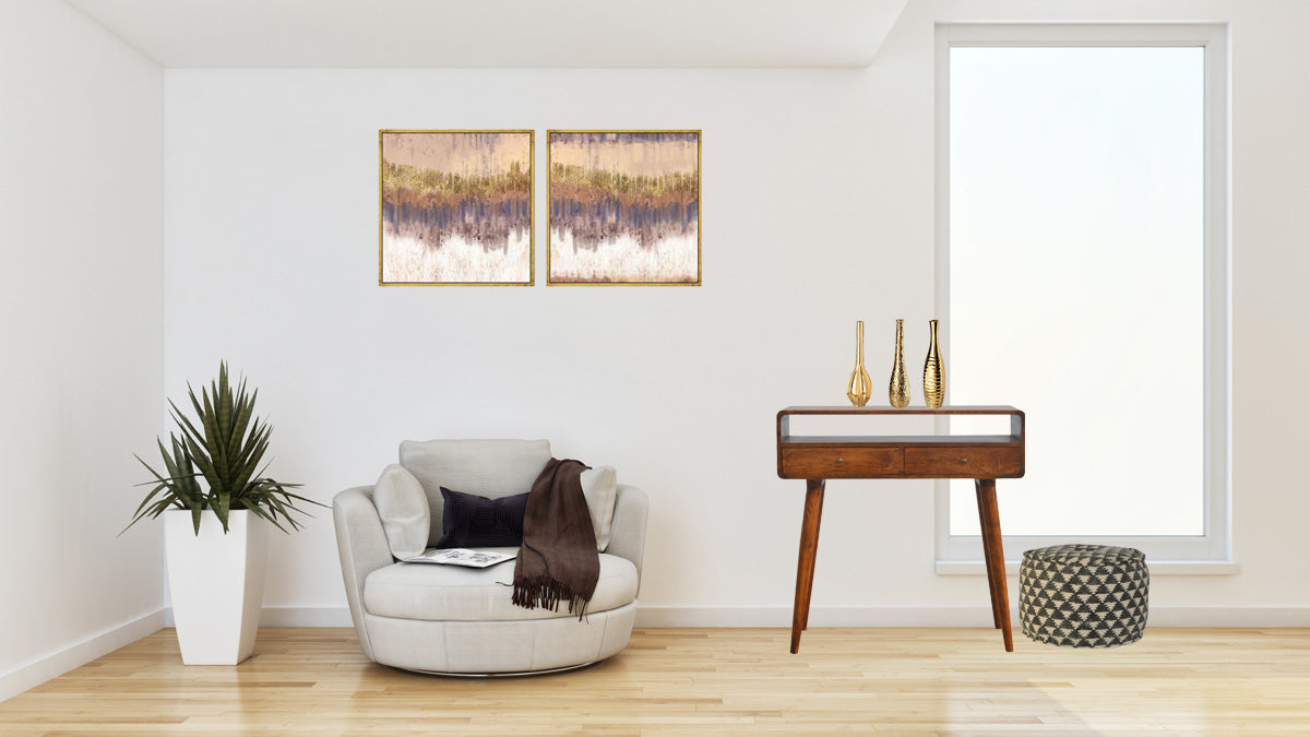 Curved Chestnut Console Table